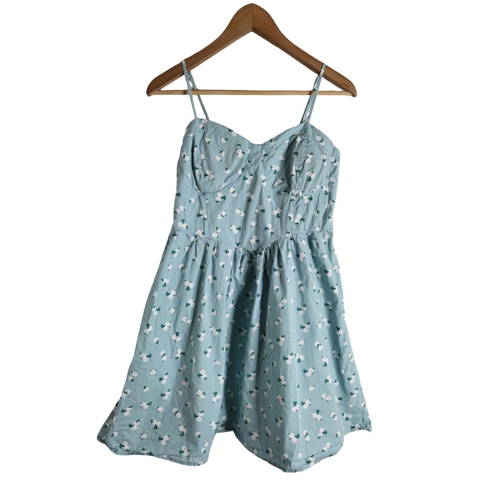 No Boundaries Girls Light Blue Floral Smocked Back Sundress Size L 11-13